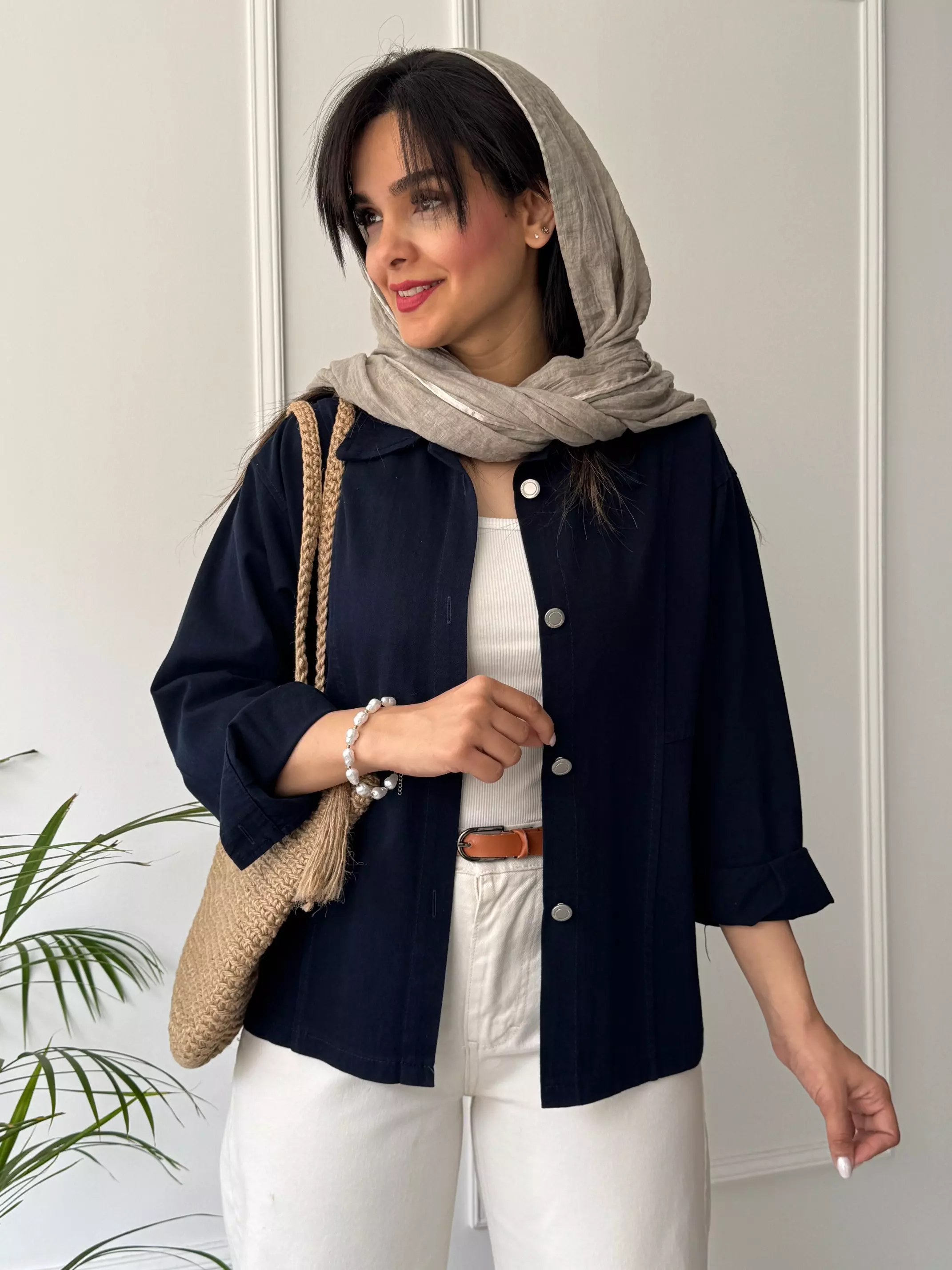 مانتو کتان کاغذی آلما